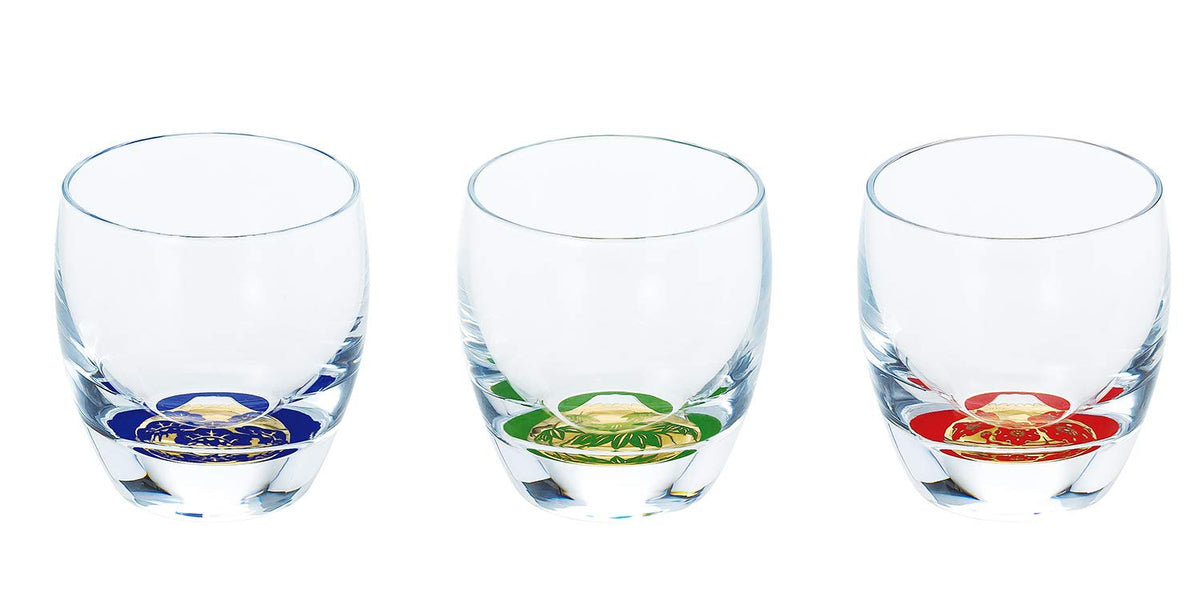 토요 사사키 유리 냉주 글라스 세트 초복 컵 후지미 마쓰타케 매화 컵 3종 모듬 일본제 100ml G086-T238 사이즈/φ5.7×h6.1・m6cm
