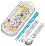 Skater Children's Antibacterial Slide Trio Set Lunch Box Chopsticks Spoon Fork Sumikkogurashi School Girls Made in Japan TACC2AG-A