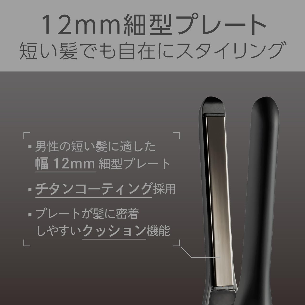 Koizumi Hair Iron Straight Negative Ion M's 12mm Width Plate Compatible with Overseas 2 Level Temperature Adjustment Black KMC-8310/K