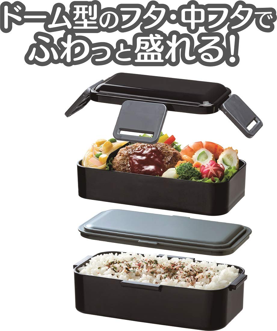 Skater Ag+ Antibacterial Fluffy 2 Tier Lunch Box Large Capacity 850ml Brooklyn Made in Japan PFLW9AG