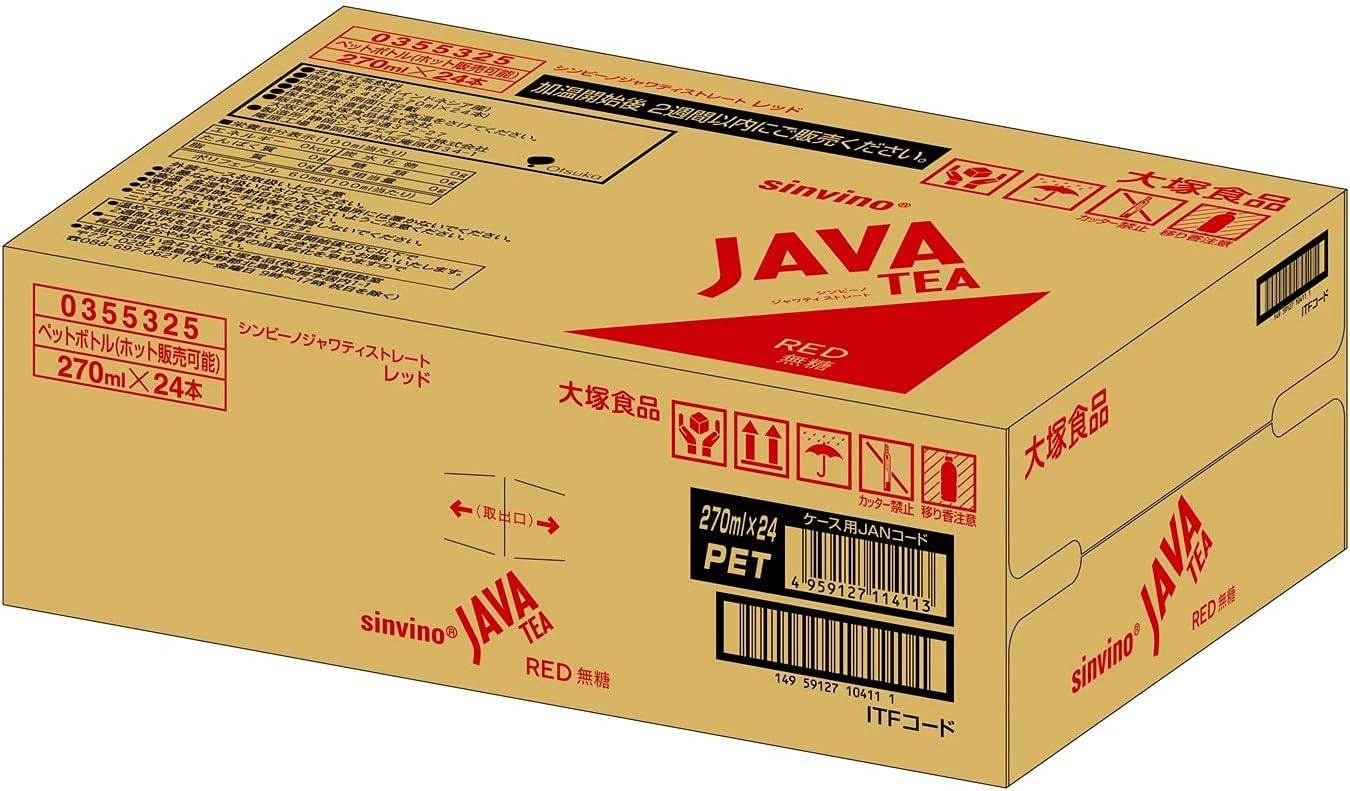 JAVA TEA Otsuka Foods Simbino Straight Red Unsweetened Tea 270ml x 24 bottles