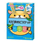 【와코도】 아기 간식+Ca 칼슘 에다마메 비스킷 6개 [9개월경부터] 부드럽게 하기 쉬운 설계