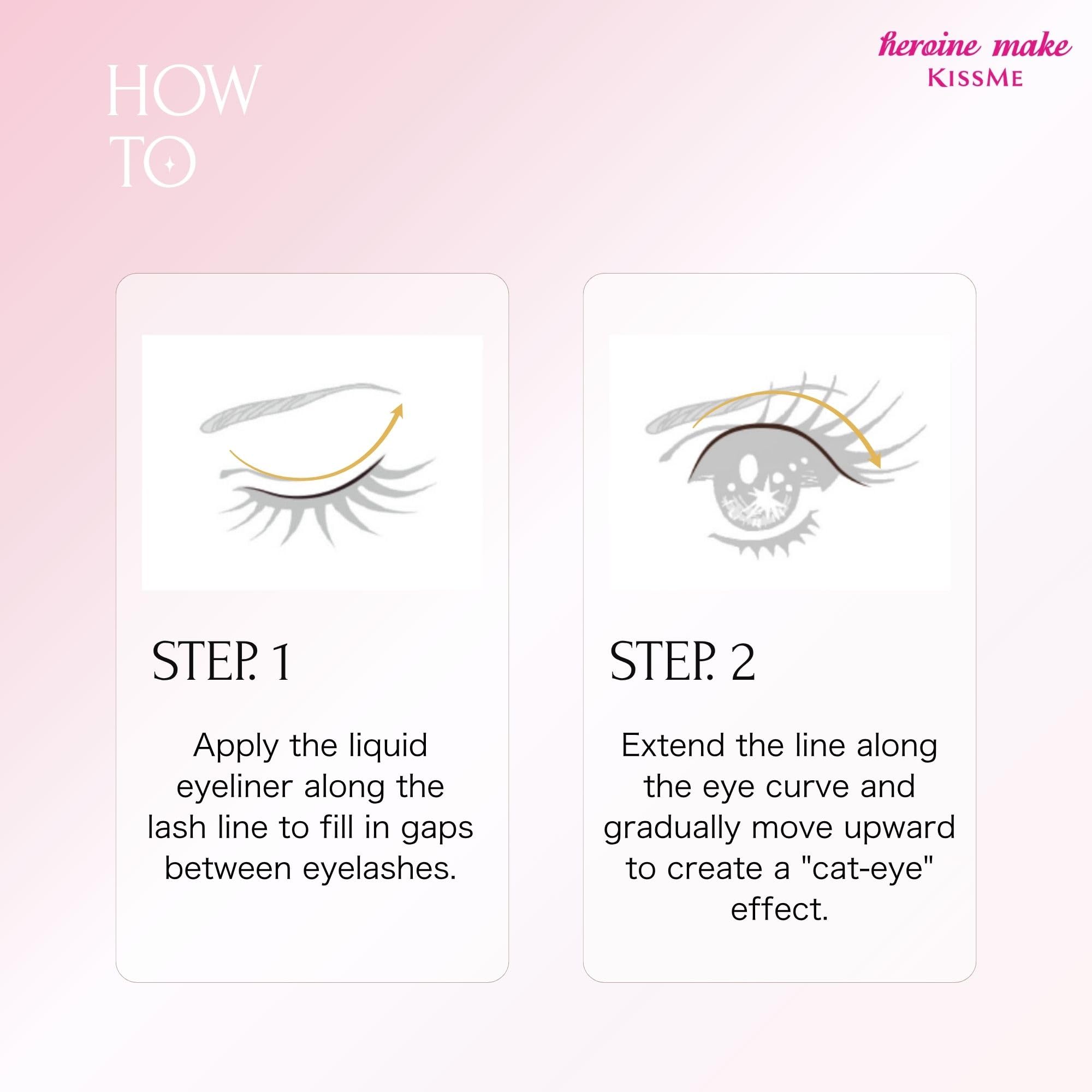 Heroine Make Prime Liquid Eyeliner Rich Keep 01 Jet Black 0.4mL Brush Tip 0.1mm Domestic Extra Fine Brush Waterproof Formula Hot Water Off