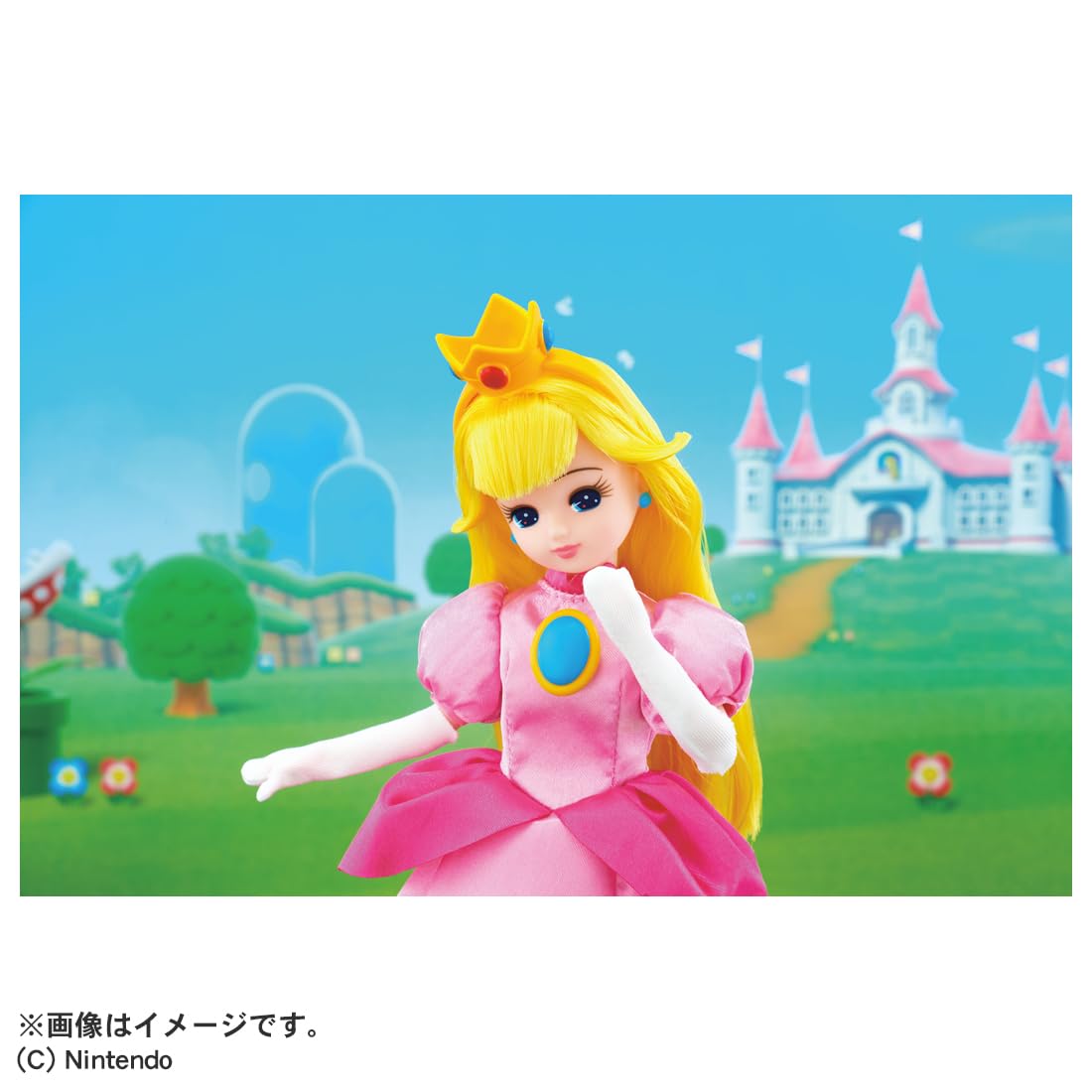 타카라 토미 (TAKARA TOMY) 리카 짱 인형 슈퍼 마리오 리카 짱 복숭아 공주 스타일 옷을 갈아 입고 잔디 장난감 3 세 이상