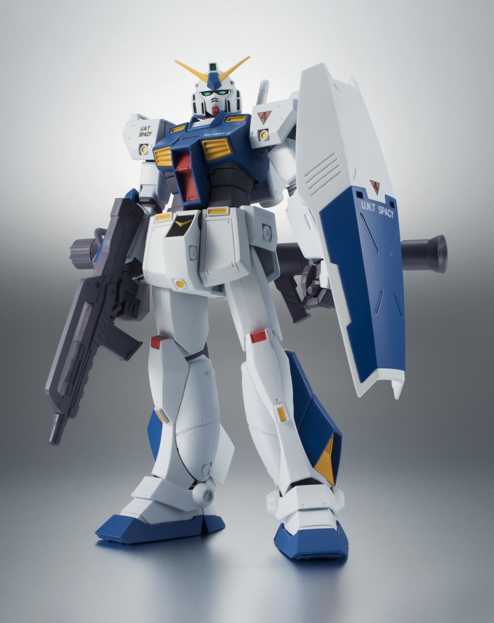 TAMASHII NATIONS ROBOT Spirits Mobile Suit Gundam 0080 War in the Pocket <SIDE MS> RX-78NT-1 Gundam NT-1 & Chobham Armor ver. A.N.I.M.E. ประมาณ ฟิกเกอร์ที่สามารถเคลื่อนย้ายได้ทาสี ABS และ PVC ขนาด 125 มม