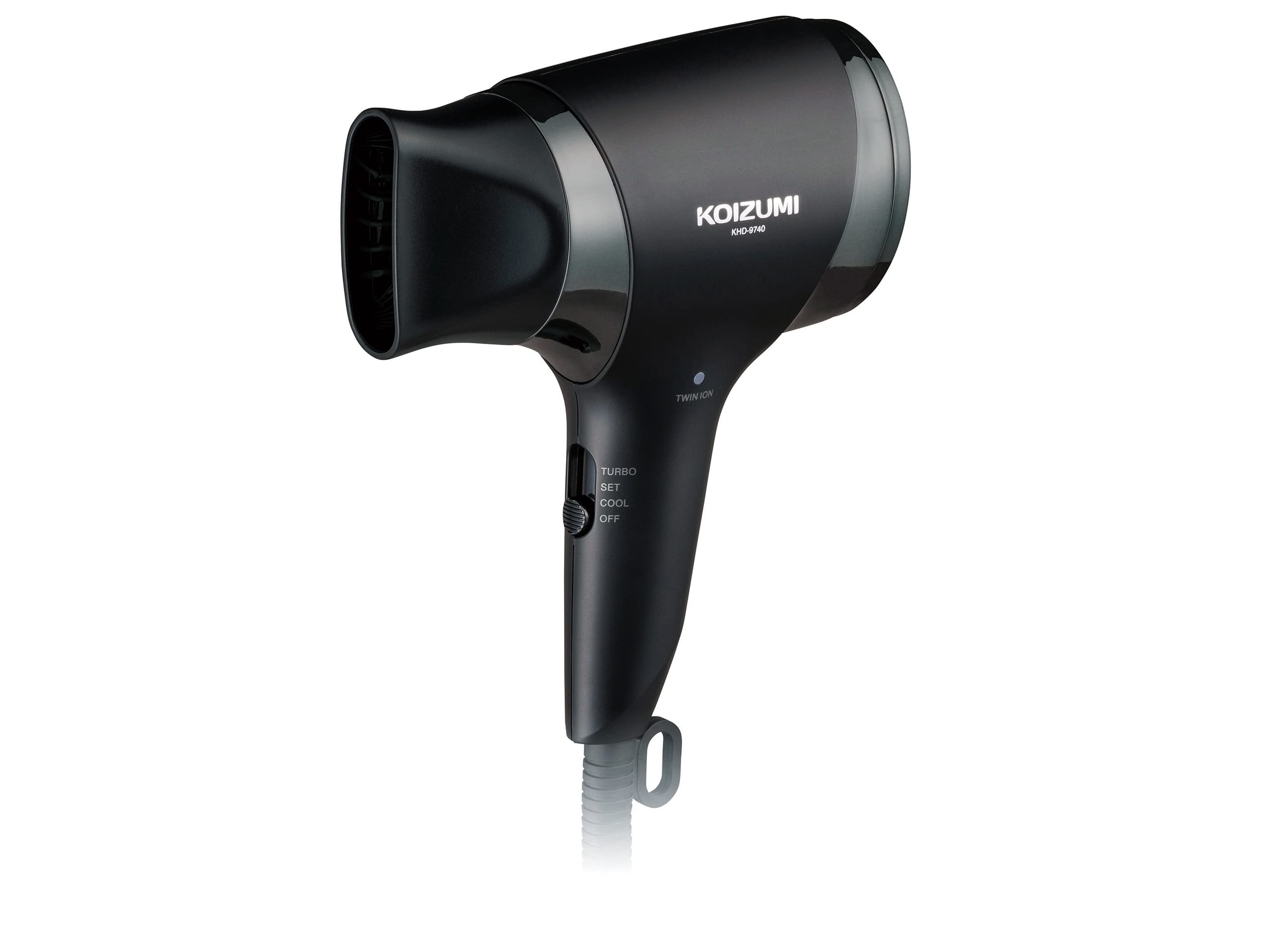 Koizumi Hair Dryer Negative Ion Light Job Large Air Volume Lightweight Quick Drying Compact Black KHD-9740/K