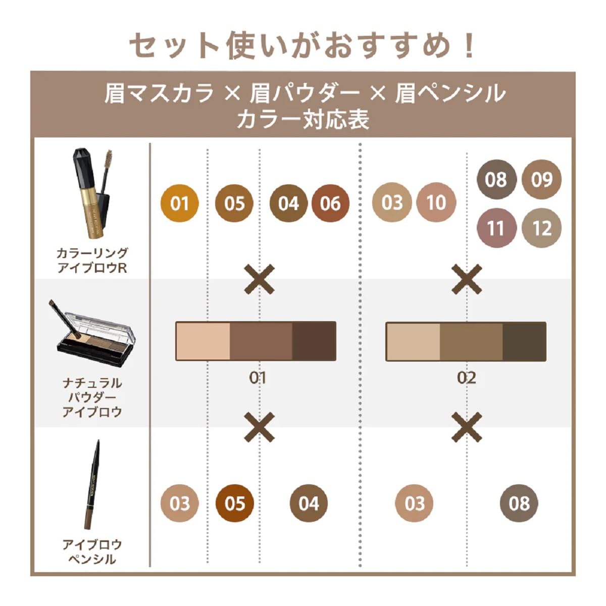 Heavy Rotation Eyebrow Pencil 03 Ash Brown 0.09g Feeding Type with Brush Waterproof