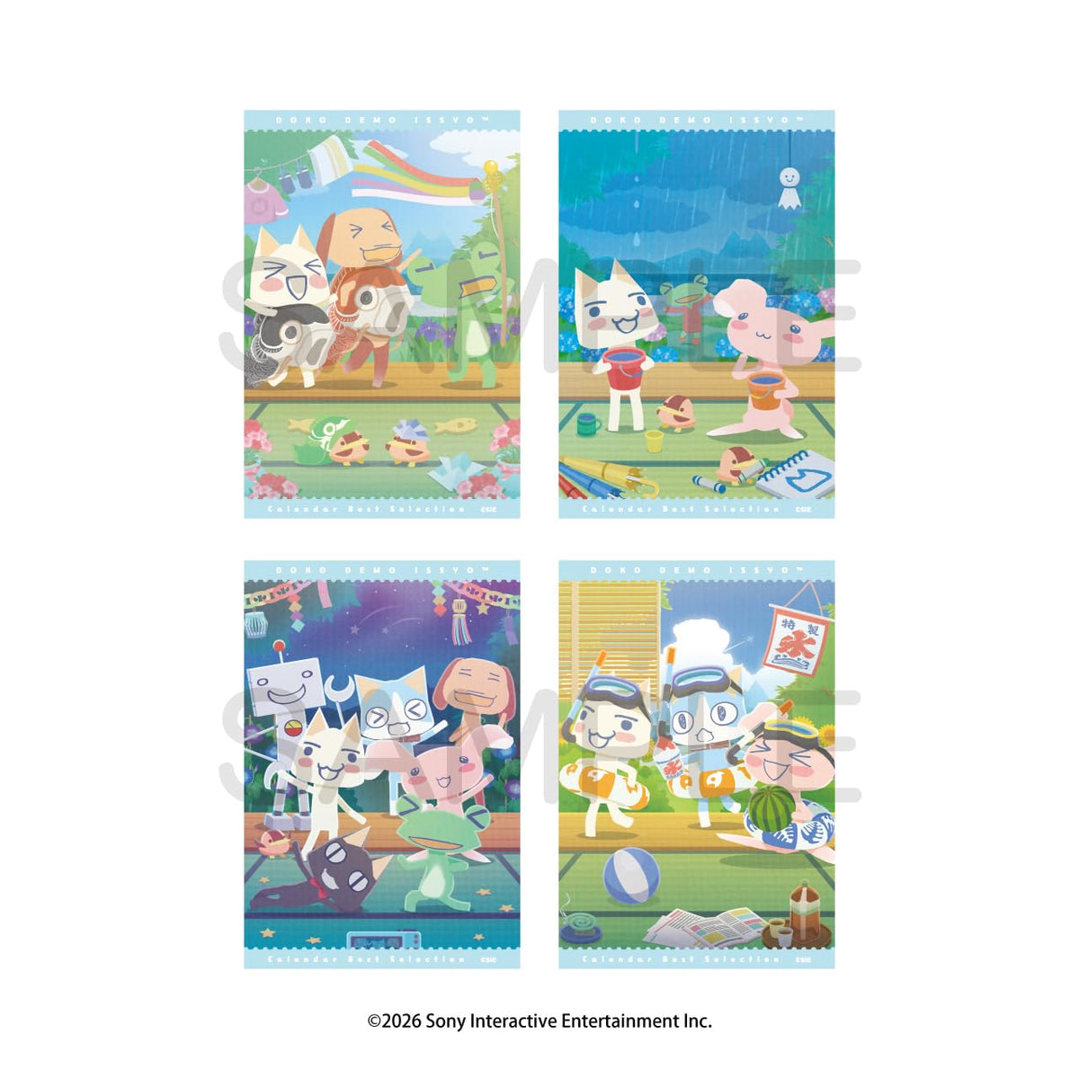 아르자논 제품 어디서나 함께 일러스트 카드 세트 캘린더 베스트 셀렉션 vol.2 약 100×148mm 종이제
