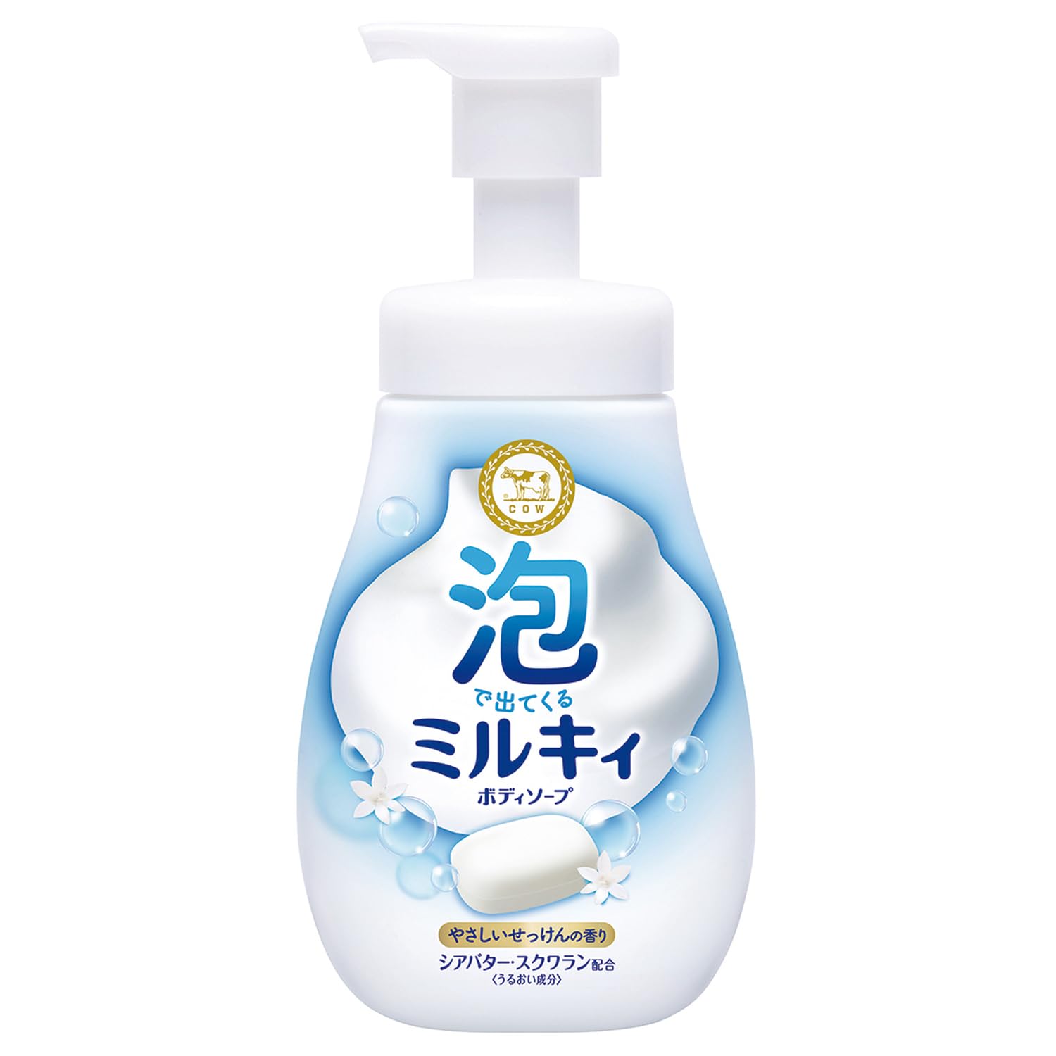 거품 밀키 바디 비누 부드러운 비누 펌프 포함 550ML