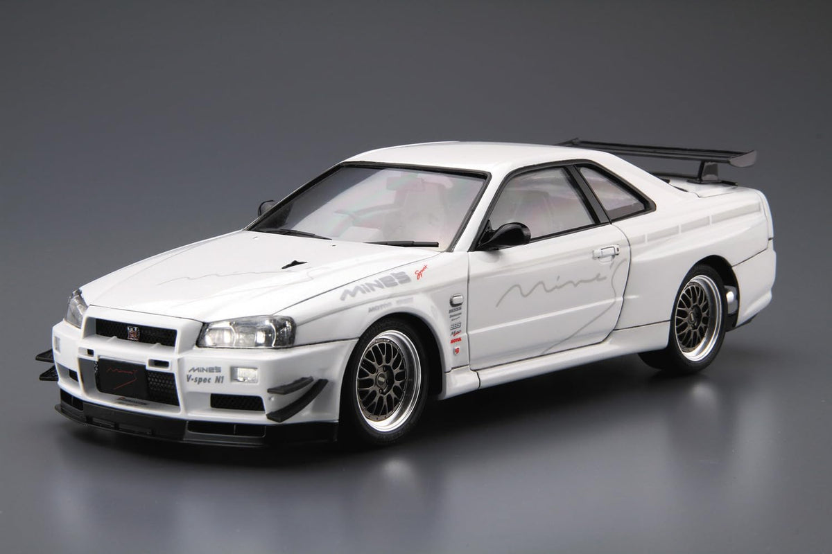 อาโอชิมะ☆Tuned Car No.34 1/24 Mines BNR34 Skyline GT-R '02 (Nissan) โมเดลพลาสติก