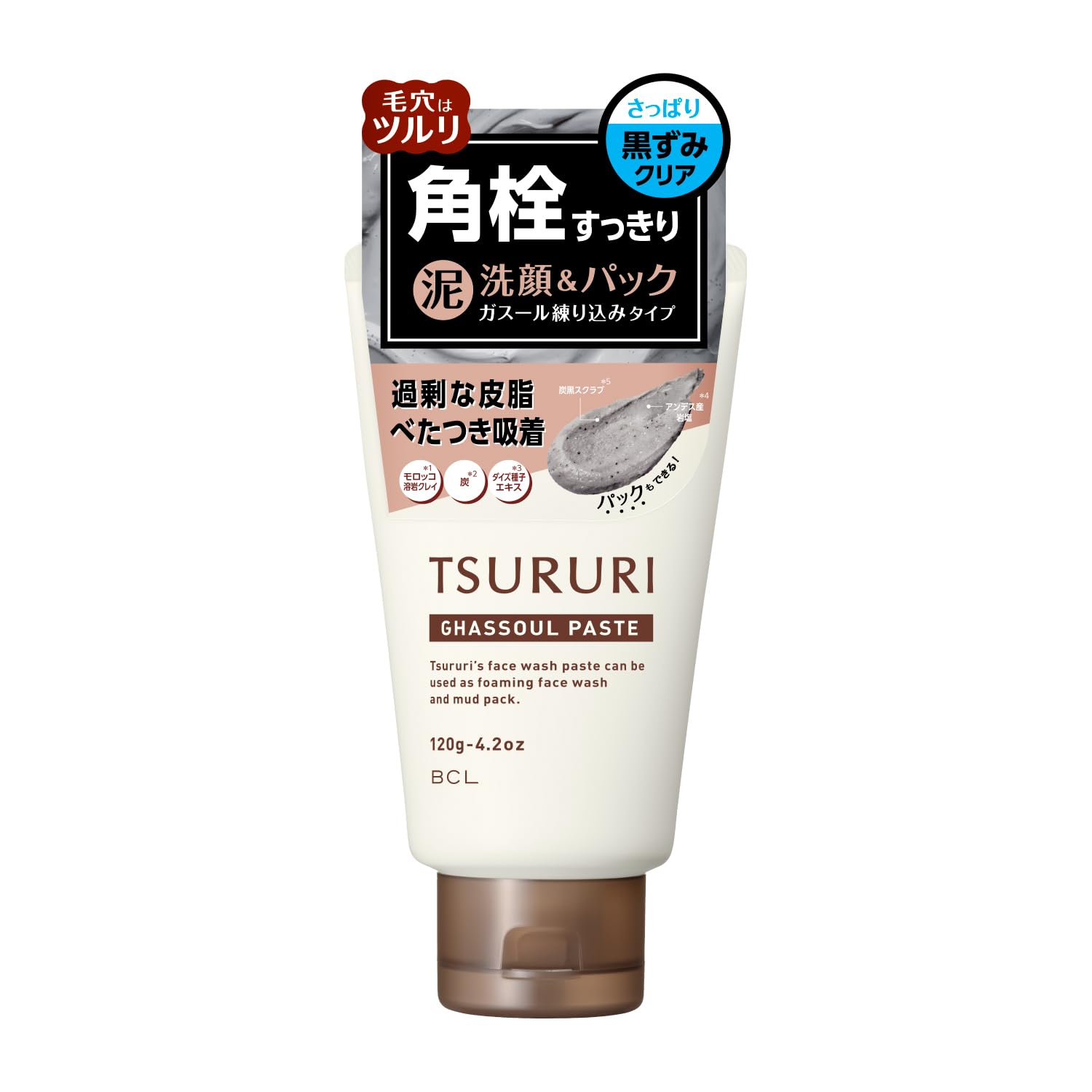 Tsururi Facial Cleansing Paste Gasoul 120g Renewal Facial Cleansing Foam Clay Pack Scrub Pore Care Dense Foam