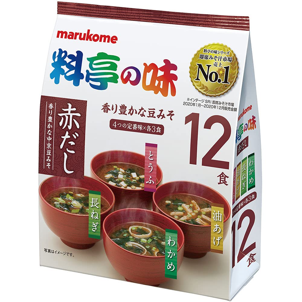 Marukome Value Restaurant Flavor Red Dashi Instant Miso Soup 12 servings x 12 bags