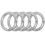 [SEIYA INTERNATIONAL] Round Carabiner Keychain Key Ring Nickel (Silver 5 Pieces)