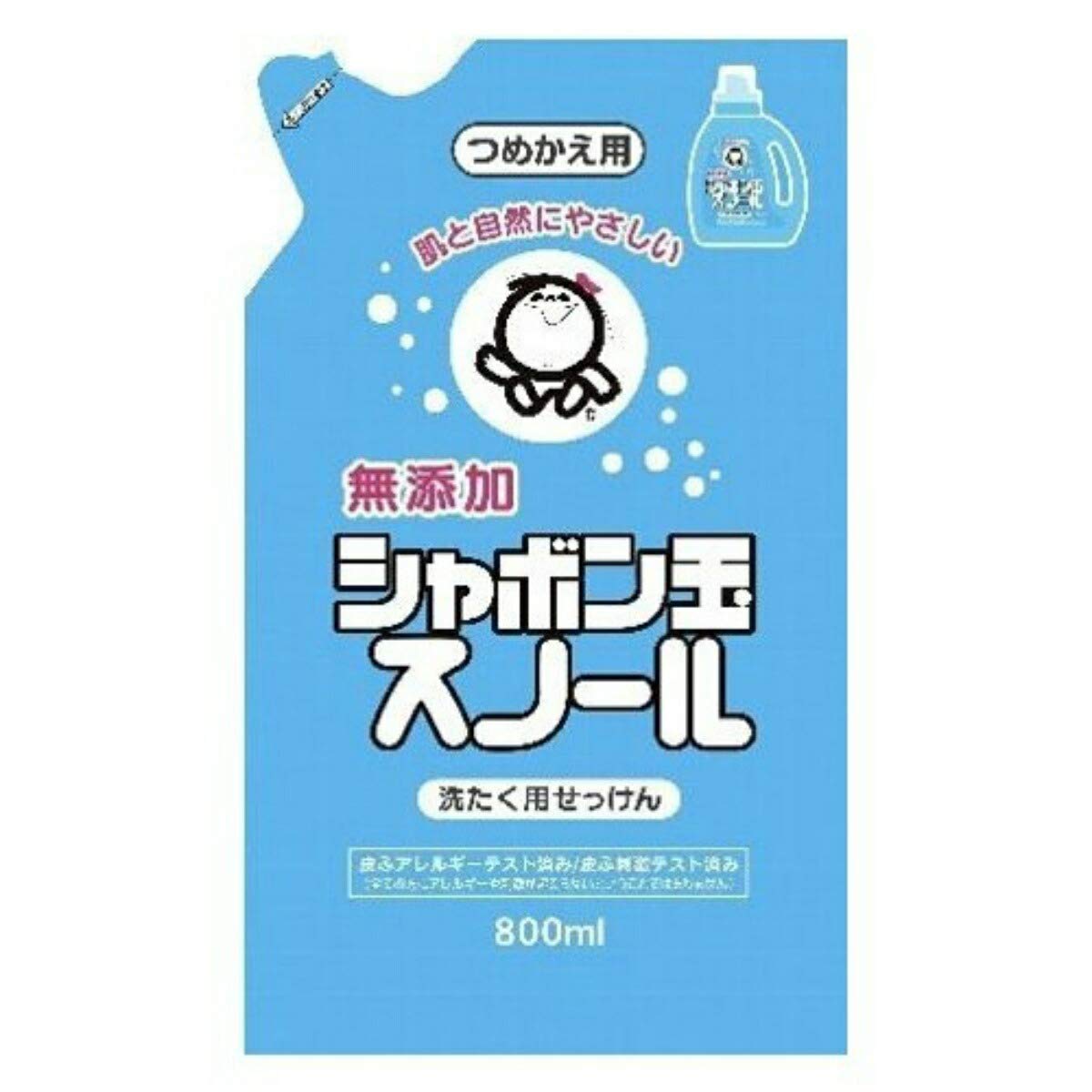 Soap bubbles Sunol refill 800mL additive-free soap liquid soap for clothingJapanRecommended product by the Atopic Dermatology Association No need for fabric softener
