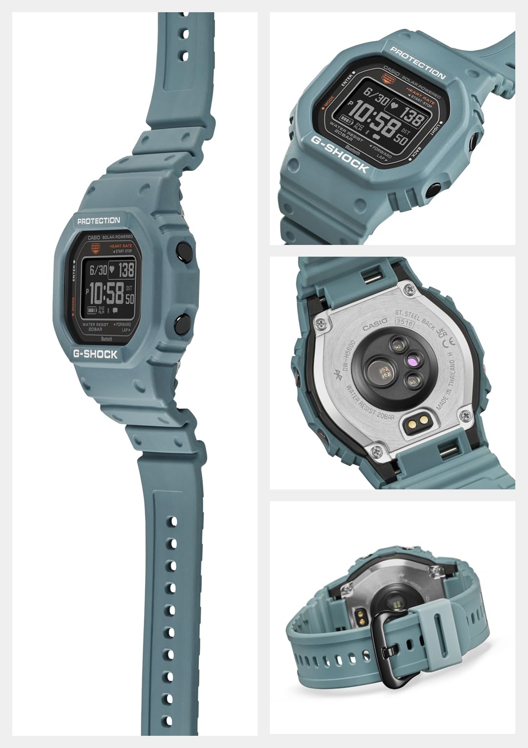 [카시오] 손목시계 지쇼크[국내 정규품] G-SQUAD 심박계 Bluetooth 탑재 DW-H5600-2 JR 맨즈 페일 블루