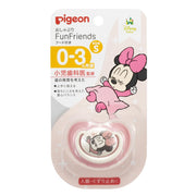 PIGEON Pigeon Pacifier Fun Friends 0-3 Months Special Cover Included Minnie Pattern Skin Friendly Silicone Pink S Size