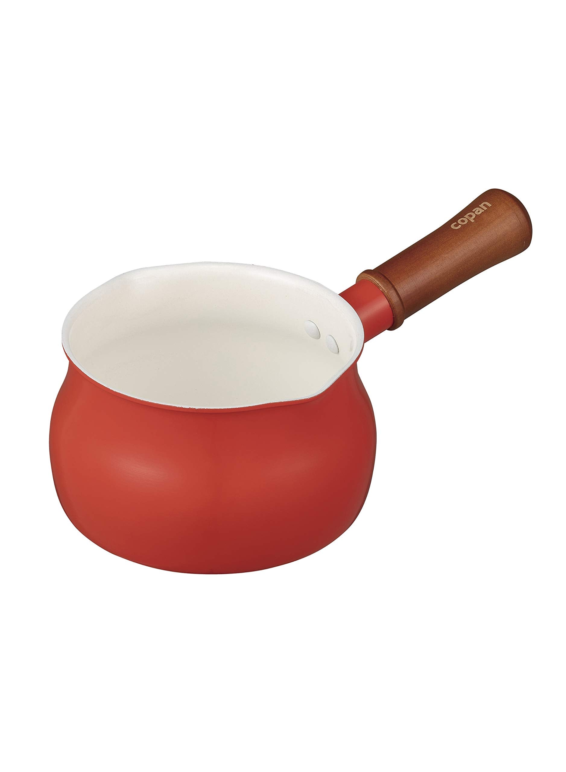 CB Japan Milk Pan 13cm Red IH Compatible One Hand Pot Ceramic Painted Copan