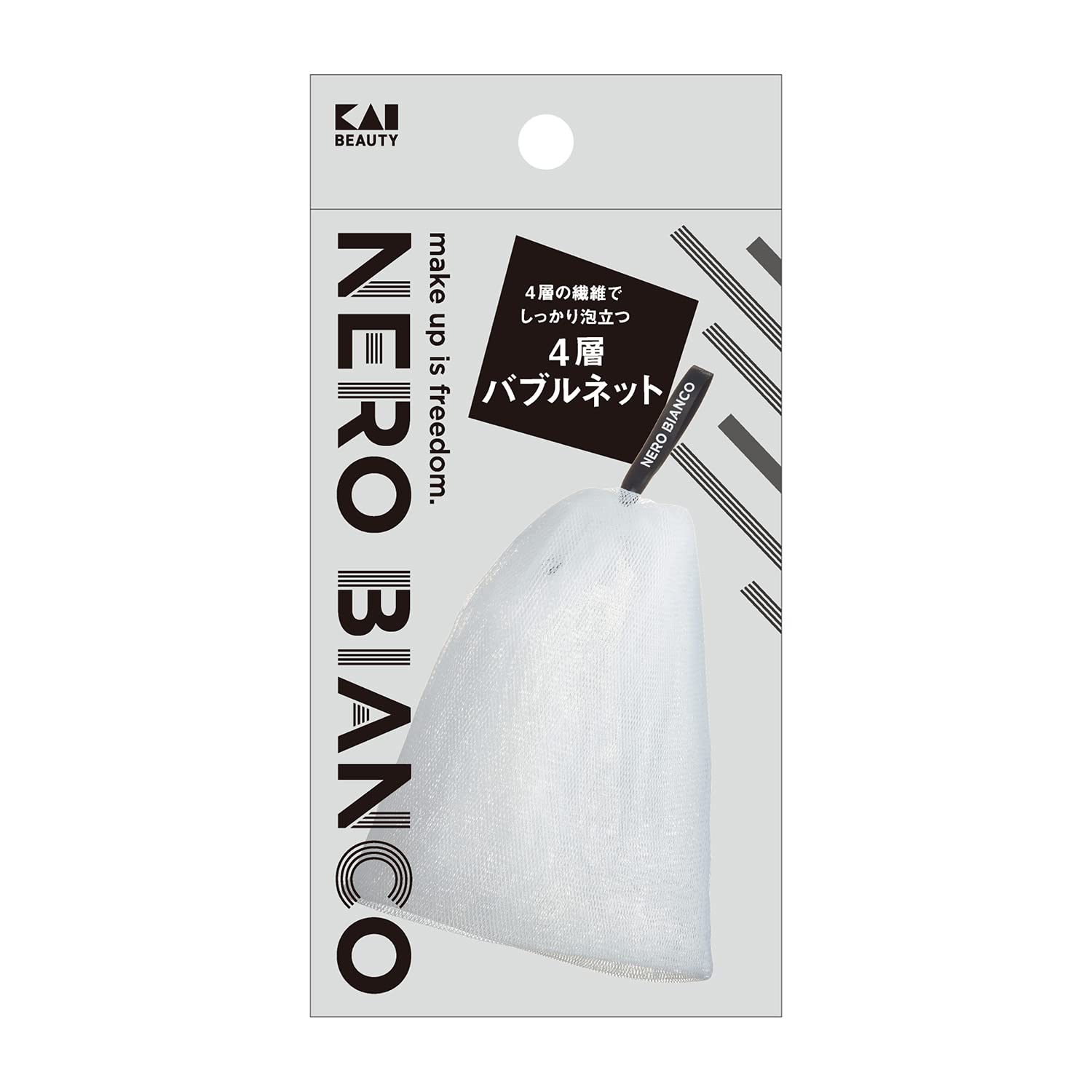 Kai Brand NEROBIANCO 4 Layer Bubble Net Face Wash with Hook Dense Foam Skin Skin Care Men's Women's KQ3506