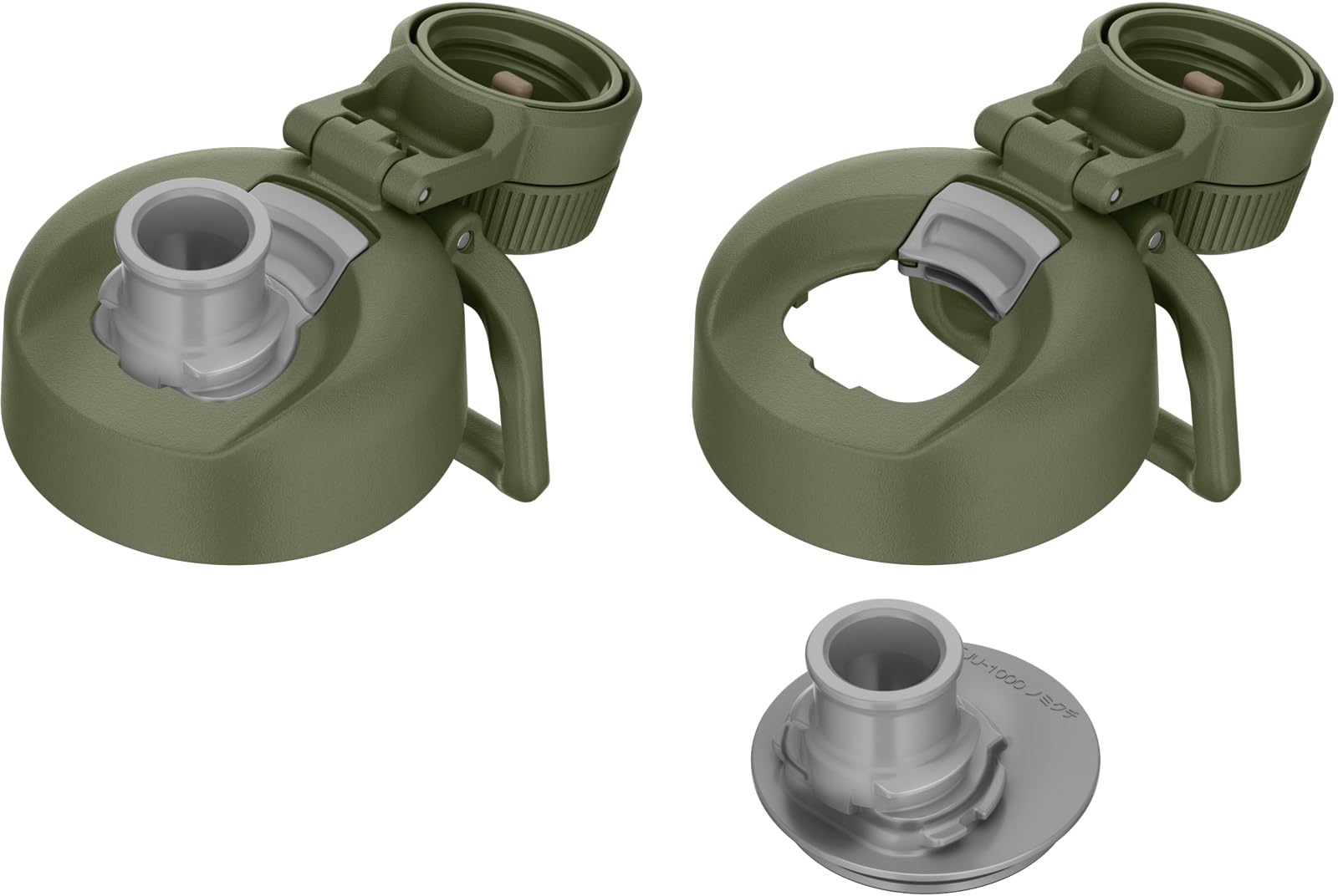 [With handle/dishwasher safe] Thermos water bottle, vacuum insulated sports bottle, 1L khaki, carry loop for easy carrying, direct drinking, removable spout for easy cleaning, cold storage only FJU-1000 KKI