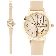 Fieldwork Women's Watch Chikawa Analog Leather Strap Leather Watch Rabbit Ivory CKW002-3