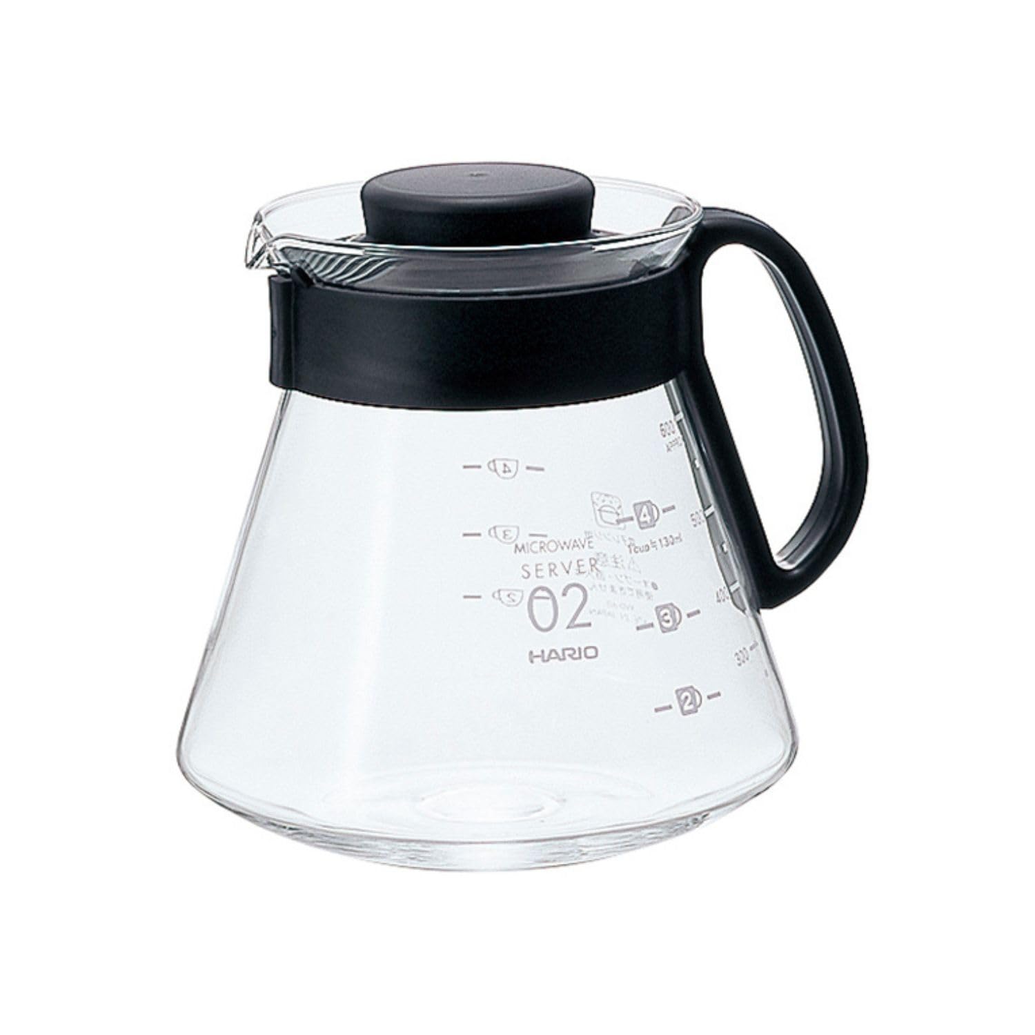 HARIO (하리오) V60 레인지 서버 600ml 2~5잔용 블랙 커피 서버 내열 유리 일본제 XVD-60B