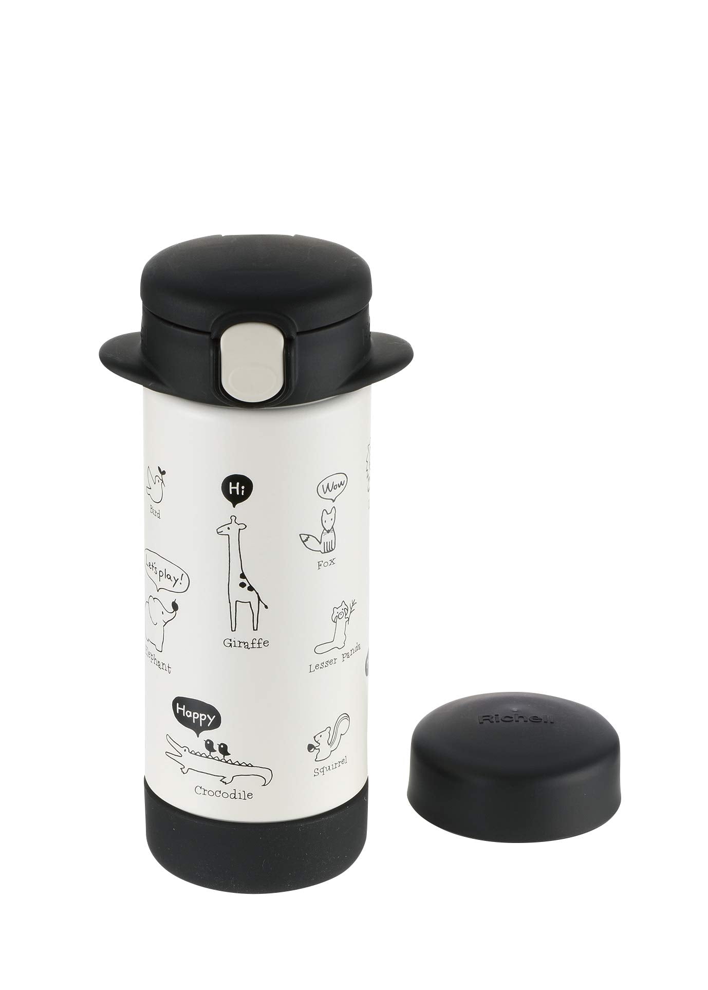 Richell 2WAY Stainless Steel Slim Mug 240 Black 1 piece 240ml 7 months