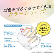 Three-dimensional mask color that does not easily fade makeup, slightly smaller MS size, violet pink, 5 sheets