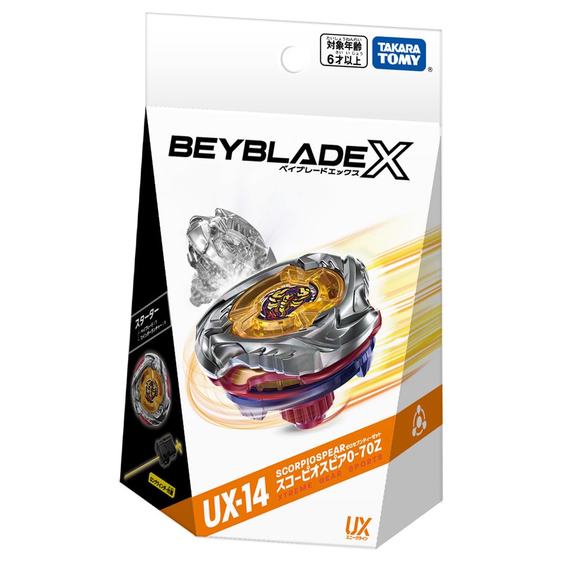 TAKARA TOMY BEYBLADE X Beyblade X UX-14 Starter Scorpio Spear 0-70Z