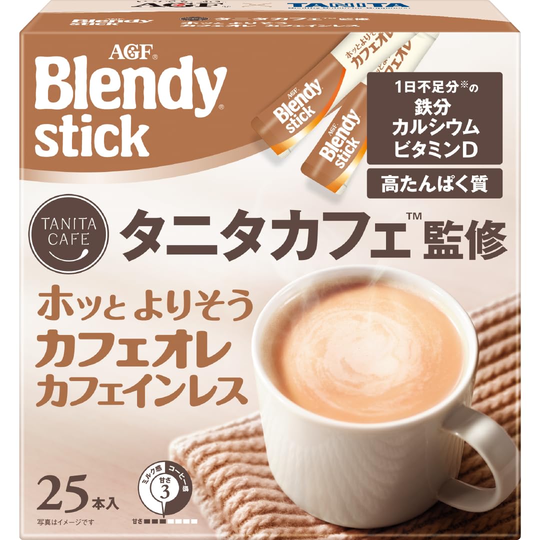 AGF Blendy Stick Supervised by Tanita Cafe Relaxing Cafe au Lait Decaffeinated 25 bottles [Stick Coffee] [Protein]