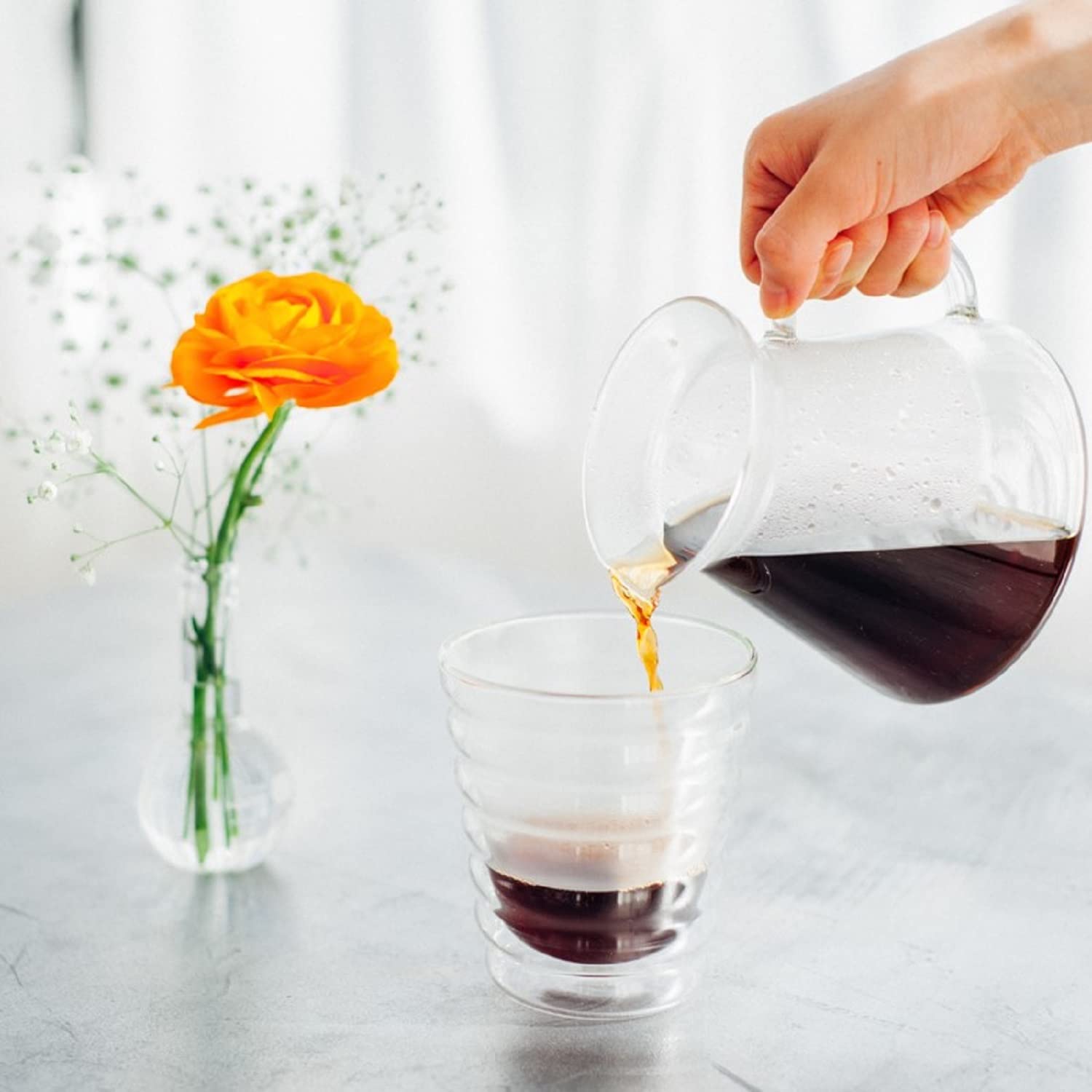 HARIO V60 Glass Brewing Kit Practical Capacity 600ml Server for 1~4 Cups Transparent JapanMade by S-VGBK-02-T
