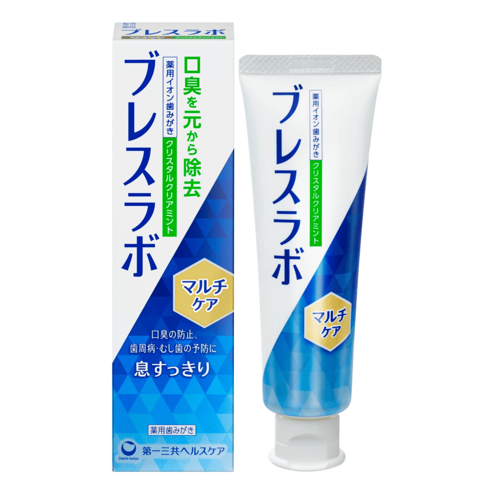 브레스랩 멀티 케어 약용 치약 [ 2 대구취를 원인으로부터 제거 ] 크리스탈 클리어민트 90g CPC 배합 무치아 치주병 예방【의약부외품】