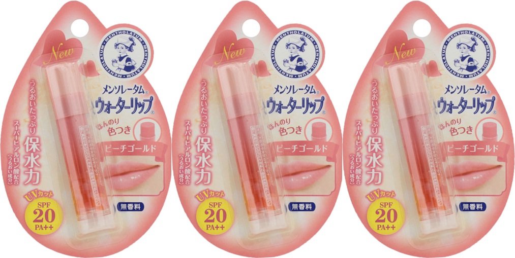 Mentholatum Water Lip Peach Gold 4.5g Set of 3