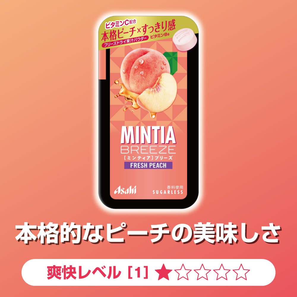 Asahi Group Foods Mintia Breeze Fresh Peach 30 hạt x 8 miếng