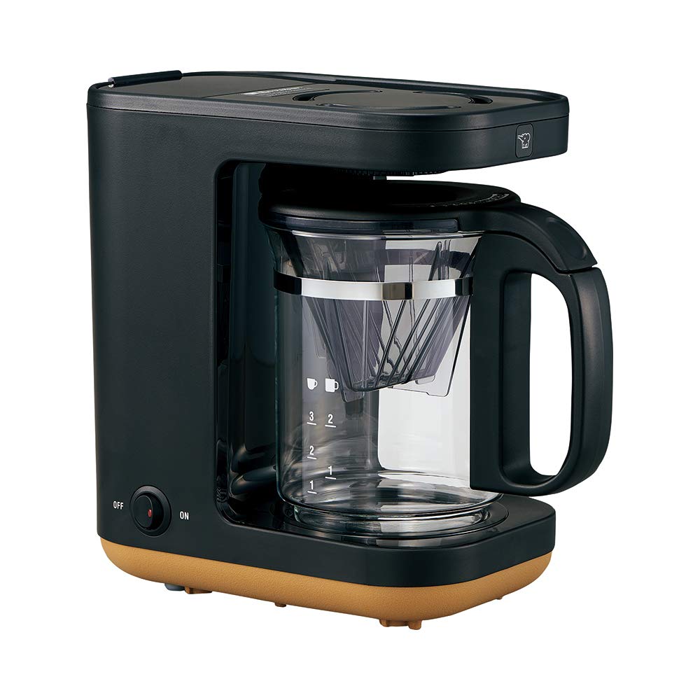 Zojirushi Mahobin Coffee Maker for 3 Cups STAN. Drip Type High Temperature Extraction Removable Water Tank 2 Mugs Black EC-XA30-BA