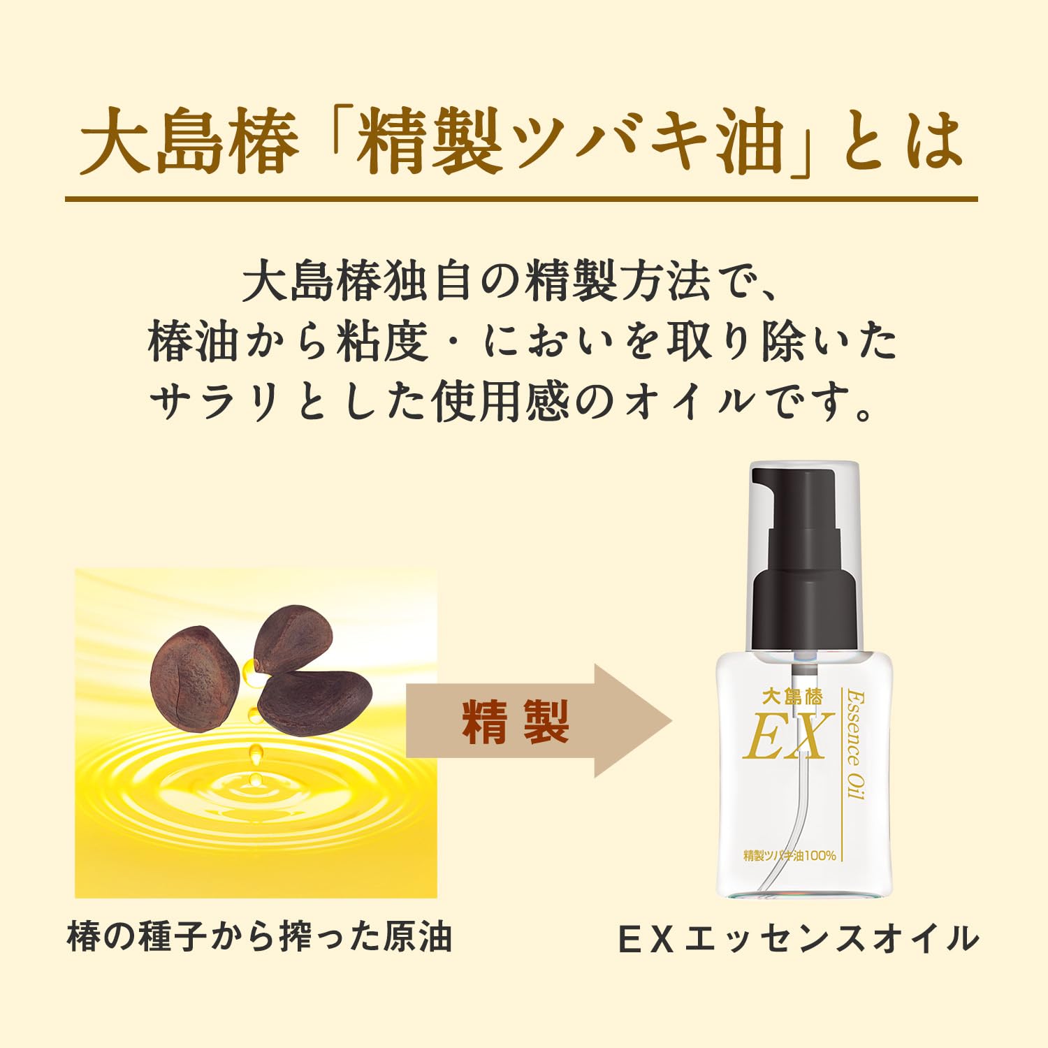 오시마 동백 EX 에센스 오일 동백 기름 헤어 오일 멀티 오일 머리 두피 전신 무향료 정제 동백 기름 100% 씻어내지 않는 트리트먼트 40mL