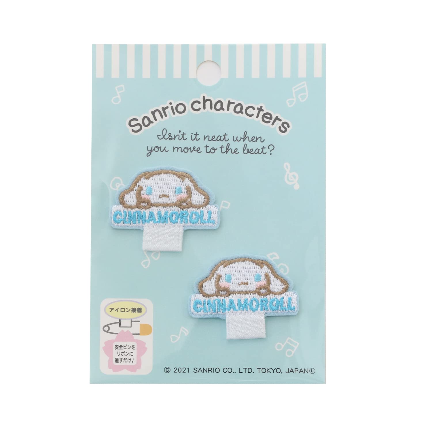 Pioneer Sanrio name tag applique with 2 pieces Cinnamoroll SCW500-SCW35