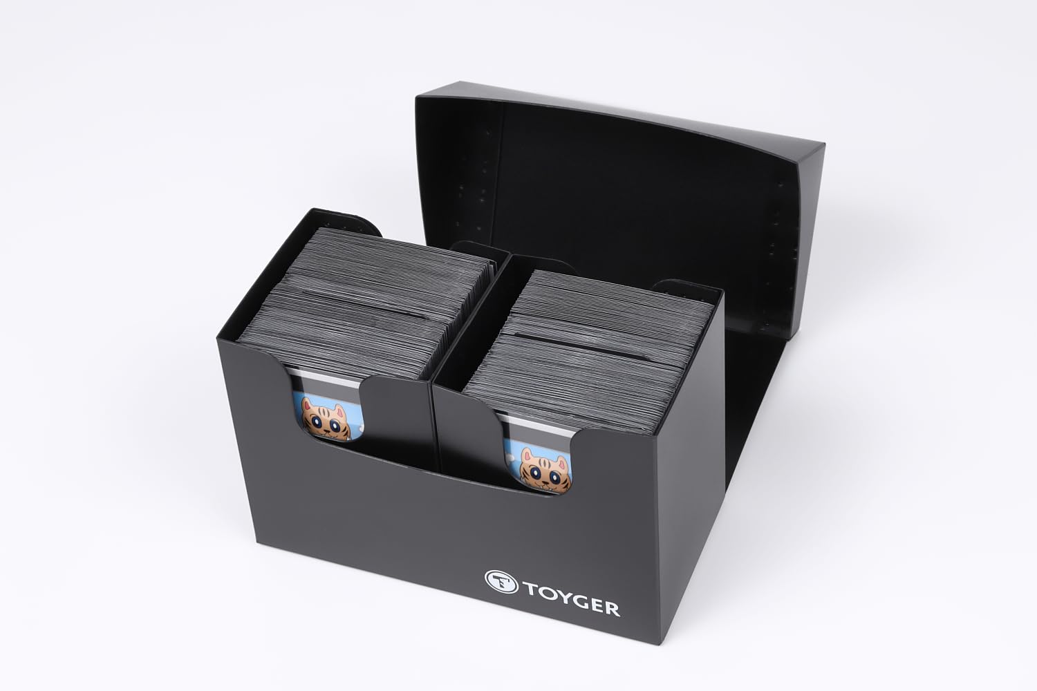 TOYGER 듀얼 데크 케이스 [중첩식의 초만능 대용량 데크 케이스] 세퍼레이터 2매 첨부(블랙)