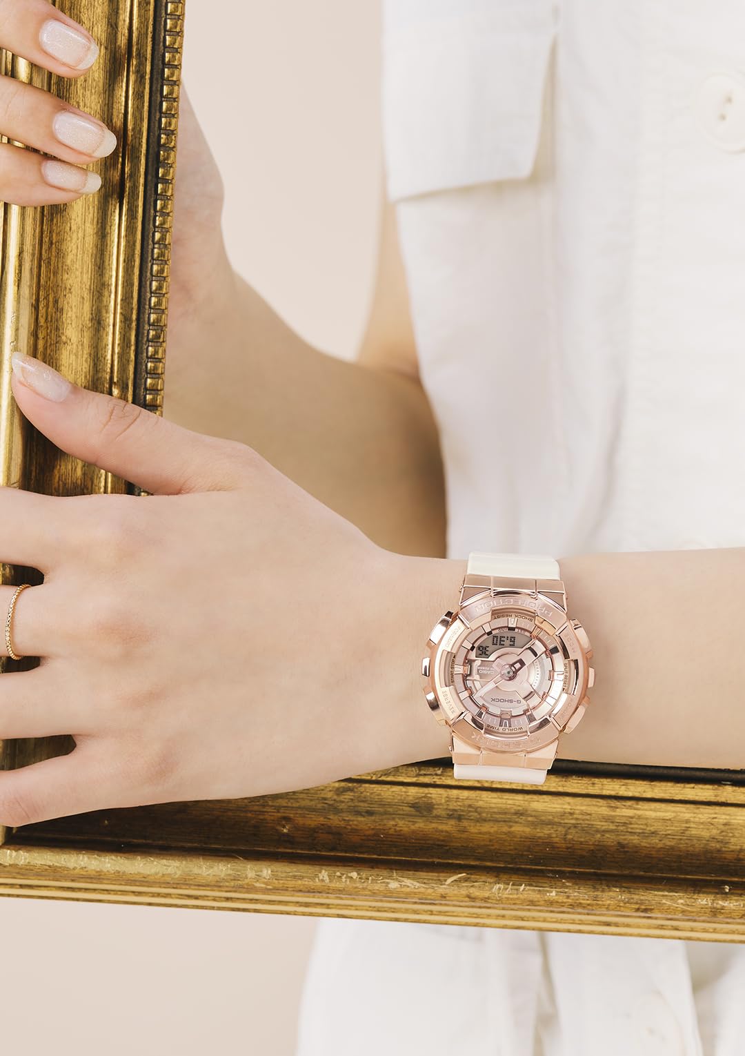 [Casio] G-Shock Watch [Domestic Genuine Product] Mid Size Model Metal Covered GM-S110PG-4AJF Women's Pink Beige