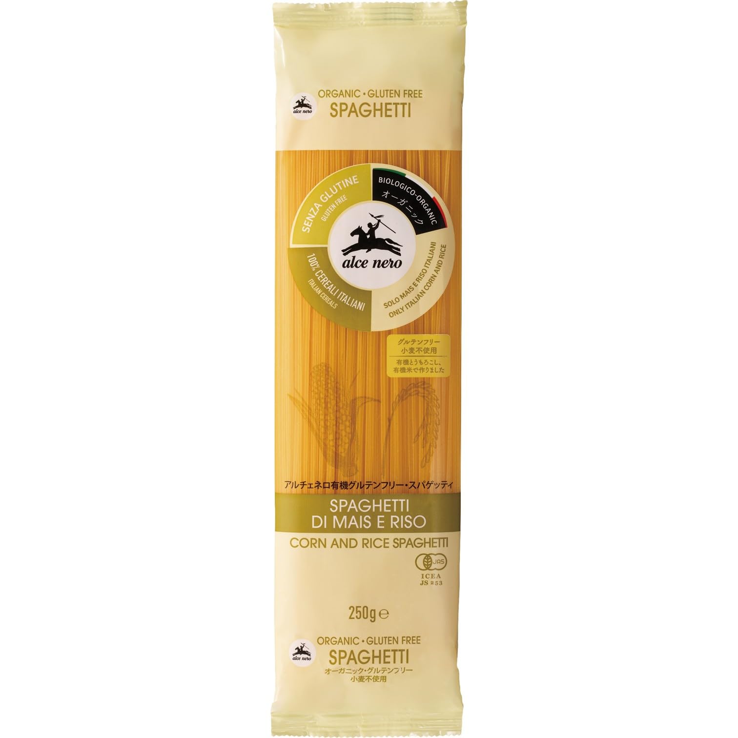 ALCE NERO Organic Gluten Free Spaghetti 250g (Organic Italian Wheat Free)