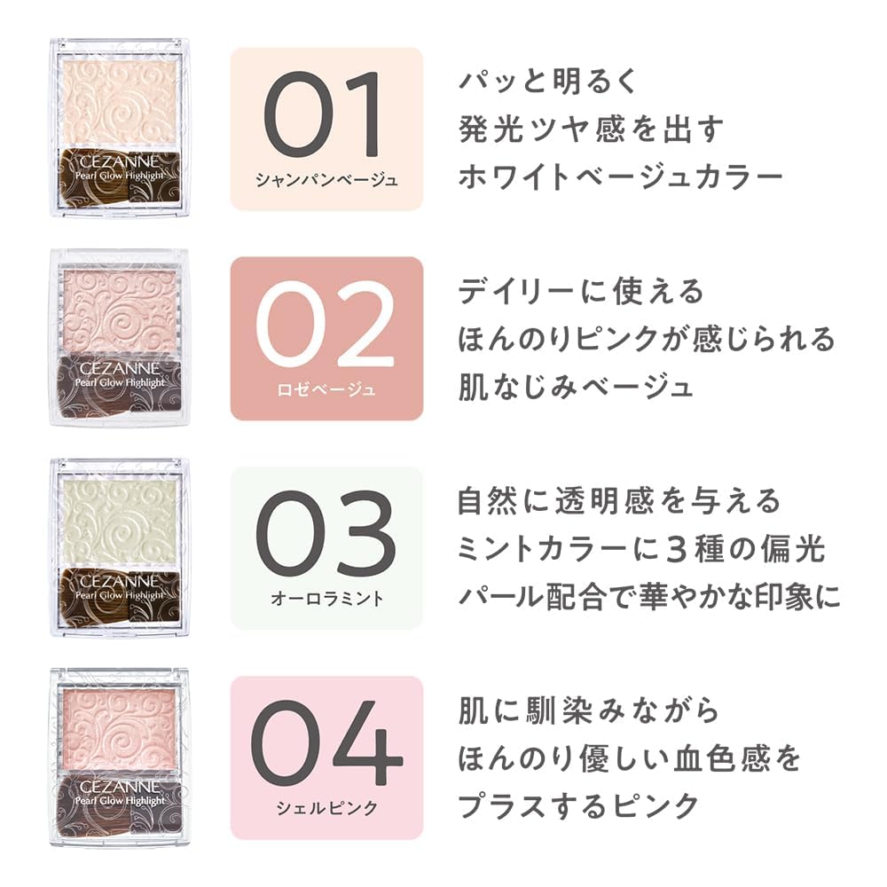 Cezanne Pearl Glow Highlight 03 Aurora Mint 2.4g (x 1)