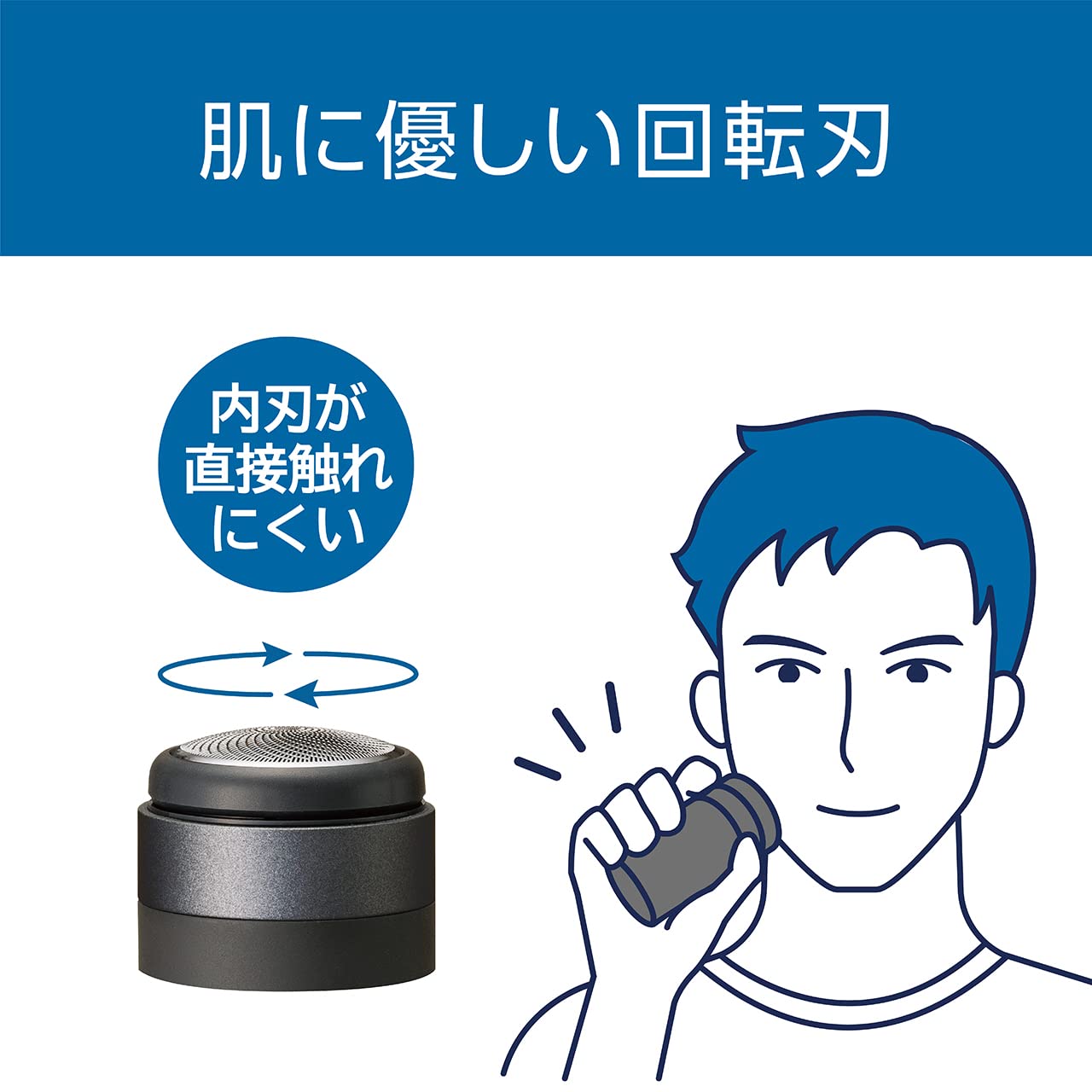 코이즈미 페이스 면도기 USB 충전식 회전식 남성 차콜 그레이 KMC-0721/H
