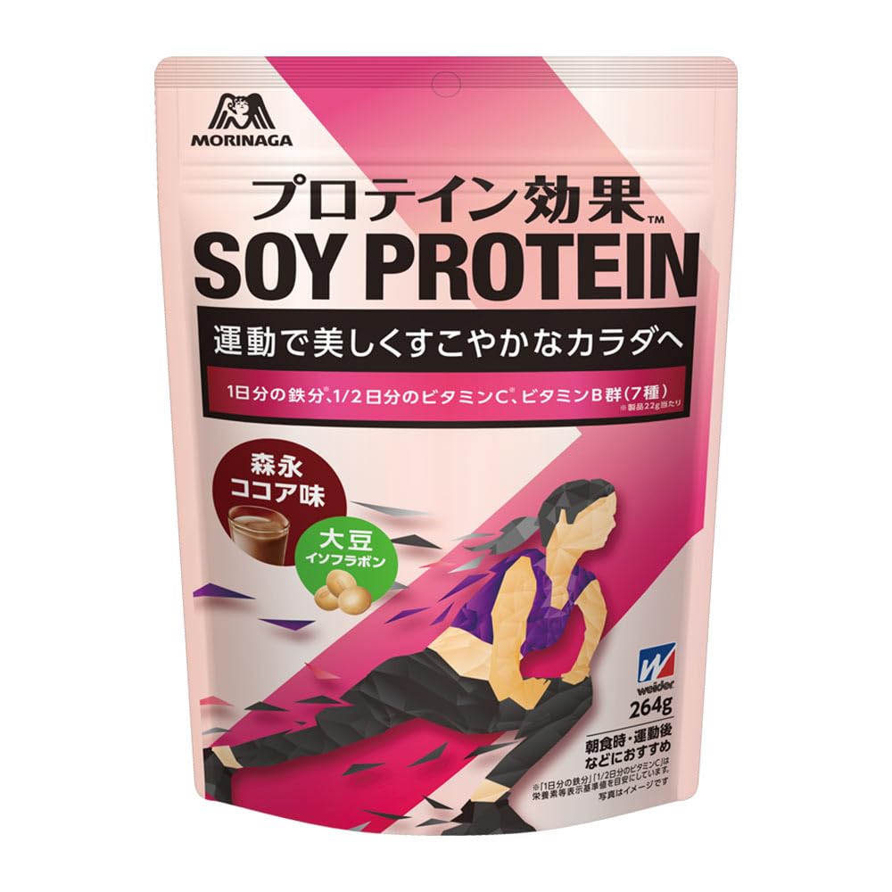 Morinaga & Co. Weider Protein Effect Morinaga Cocoa Flavor 264g (approx. 12 servings) Soy Protein 1 day's worth of iron 1/2 day's worth of vitamin C