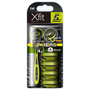조개 Xfit 면도기 칼날 4개 부착 남성 면도 수염 썰매 T자 5장 칼날