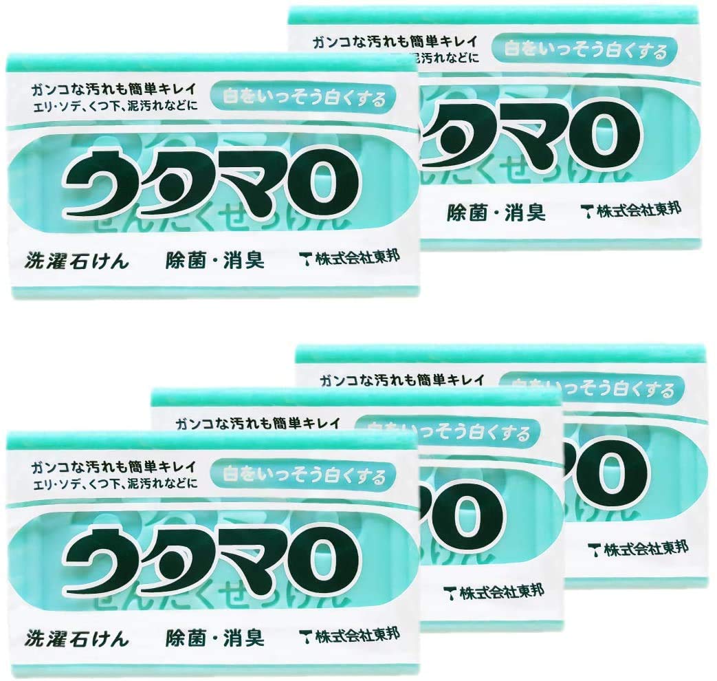 《Set sale》 Toho Utamaro laundry soap (standard 133g) x 5 piece set, sterilizing and deodorizing, for removing tough stains, for spot cleaning