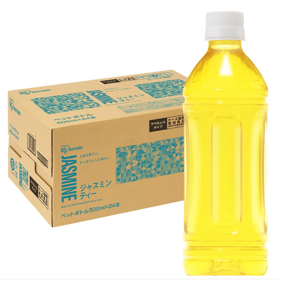 IRIS OHYAMA Jasmine Tea Labelless 500ml x 24 bottles Jasmine Tea Plastic Bottle Case Bottle 500ml Domestic Manufactured Ocha