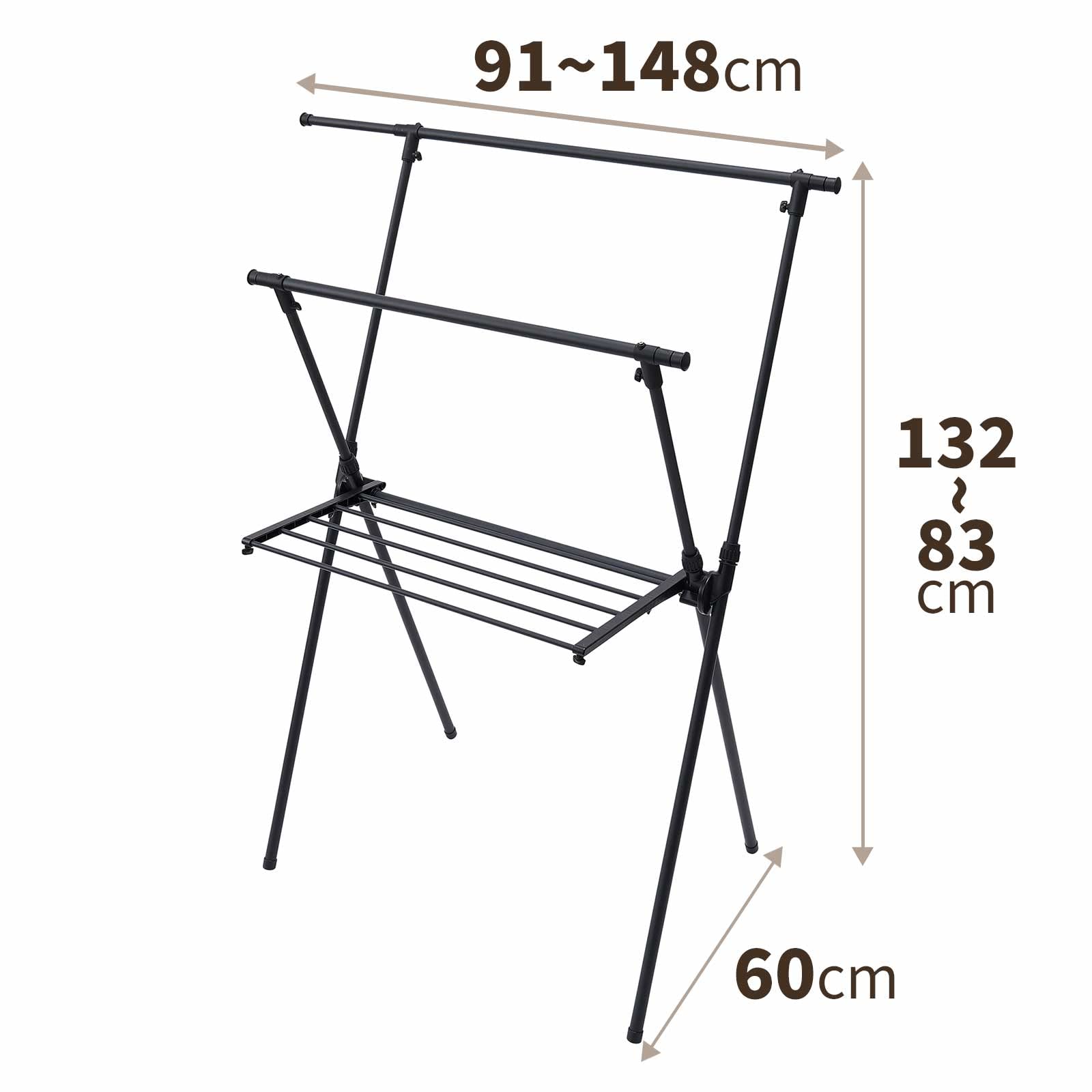 Tenma Laundry Drying Indoor Black Clothesline