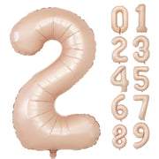 Number balloon large balloon decoration balloon approx. 100cm birthday balloon (number 2, matte pink)