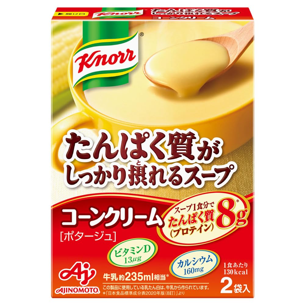 Súp Ajinomoto Knorr giàu protein Kem ngô 2 túi 58,4g x 5 miếng