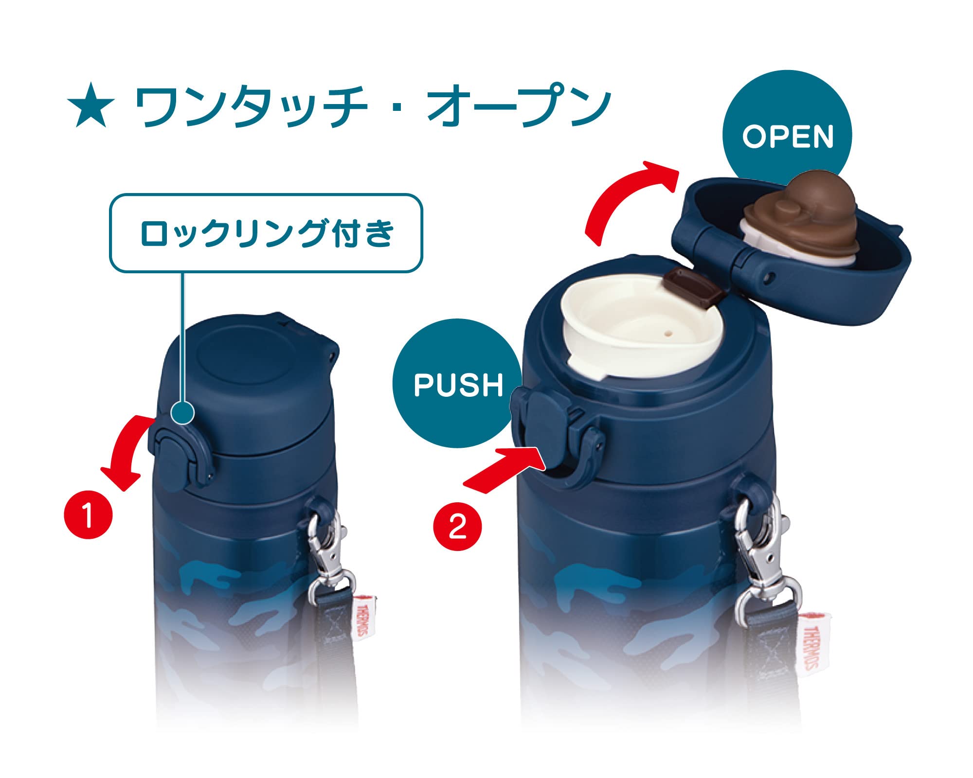 Thermos Water Bottle Vacuum Insulated Mobile Mug 550ml Navy JNT-552 NVY