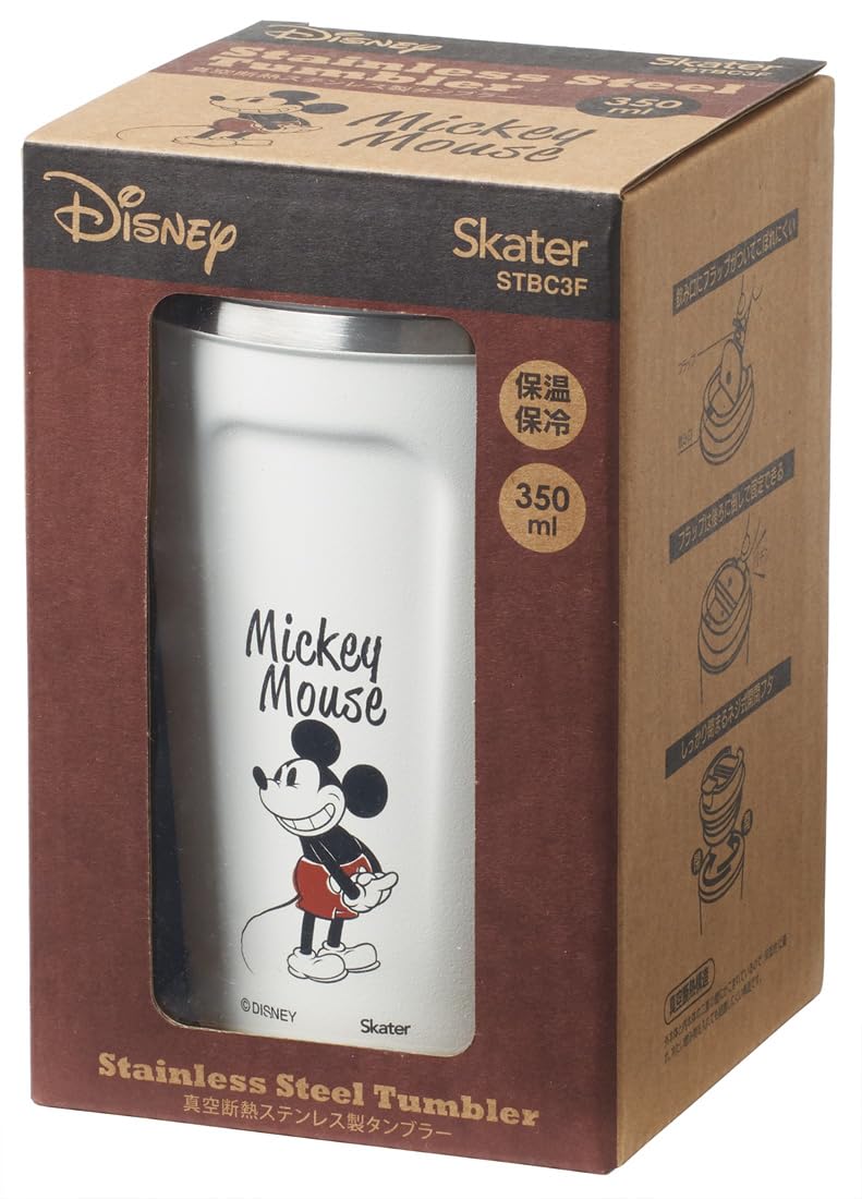 Skater Stainless Steel Coffee Tumbler with Lid S Size 350ml Thermal/Cold Disney Mickey Mouse STBC3F-A